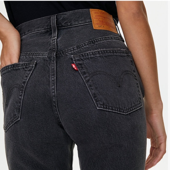 Levi's 501 High Rise Skinny Jeans Black Mail NWT - Picture 5 of 12